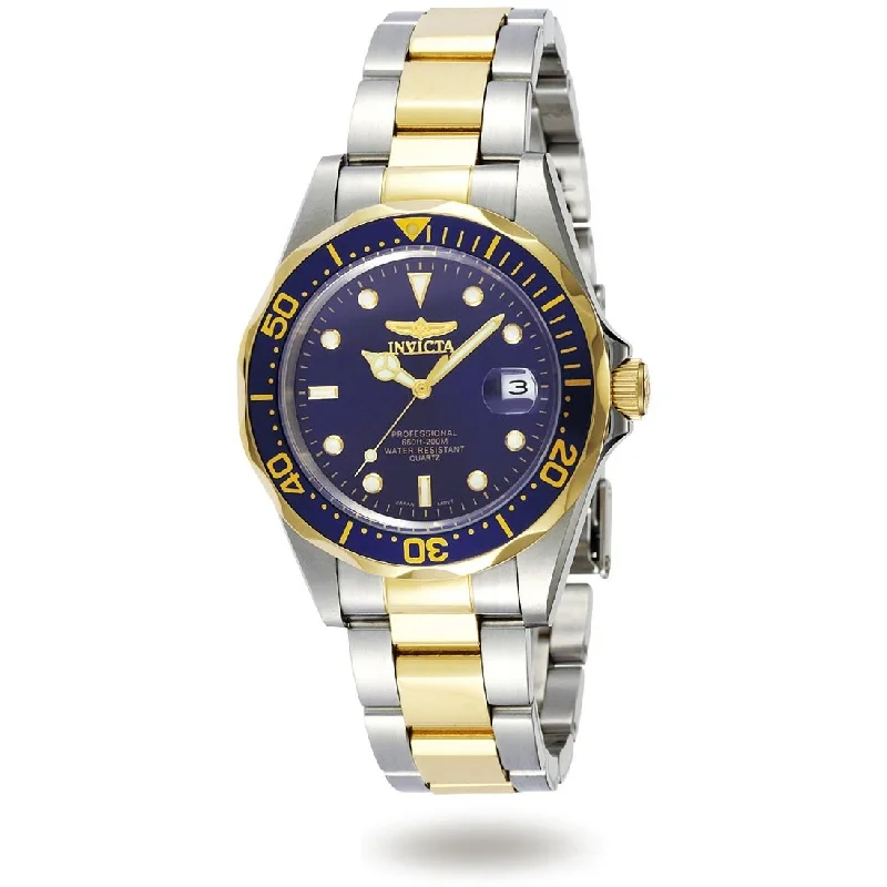 Men's Chronograph Watches with UV Sensor-Invicta Men's 8935 Pro Diver Gold-Tone and Silver Stainless Steel Watch