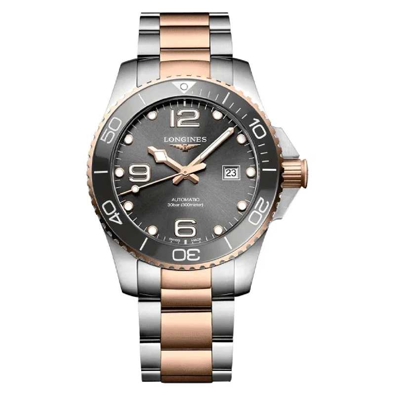 Women's Pilot Watches for Customization-Longines Hydroconquest Sunray Grey Dial Men 43mm
