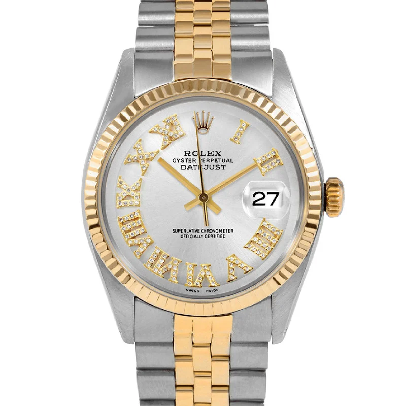 men's Rolex watches with date display -​Rolex Datejust 36mm | 1601-TT-SLV-FDR-FLT-JBL