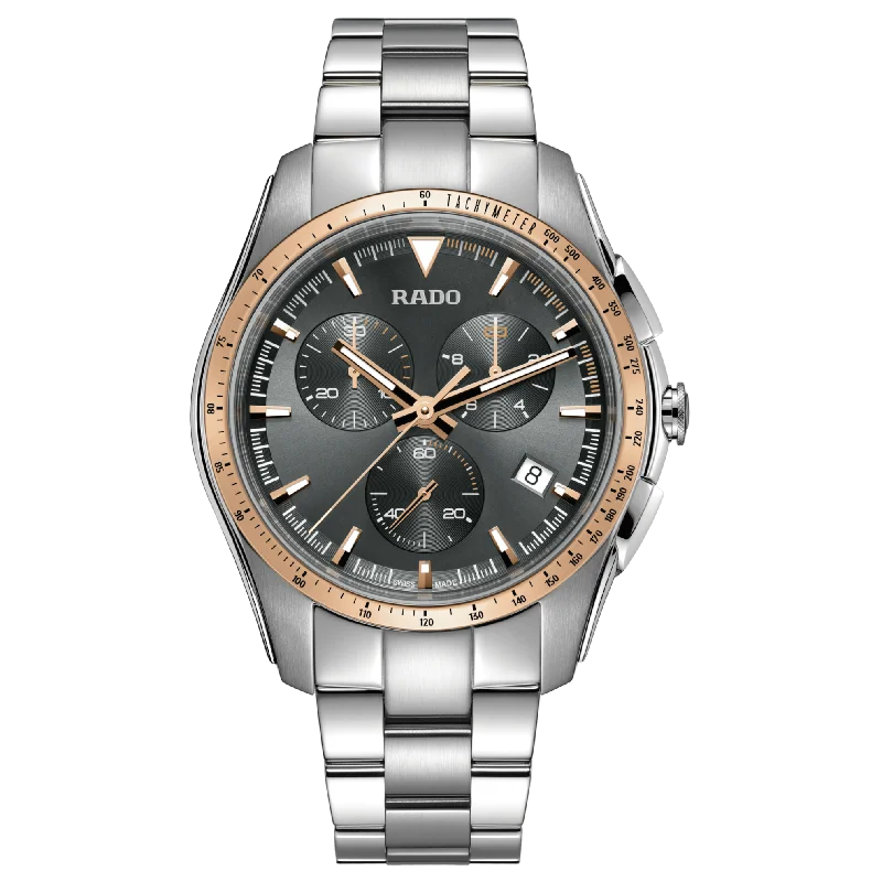 Men's Chronograph Watches for Military Personnel-Rado Hyperchrome Grey R32259163 Watch for Men