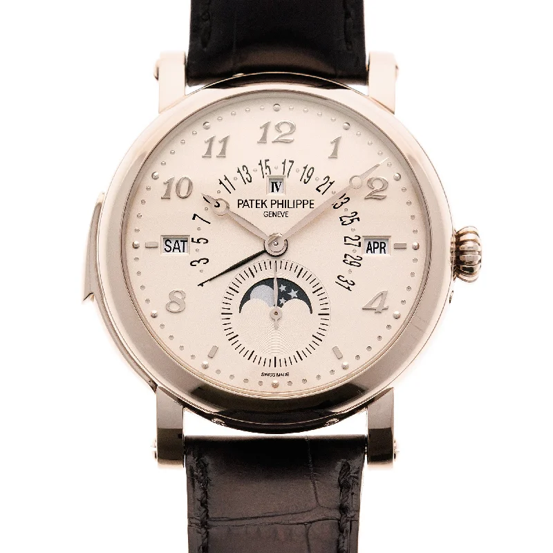 Men's Patek Philippe Watches with Classic Style-Patek Philippe White Gold Grand Complication Minute Repeater Watch Ref. 5213