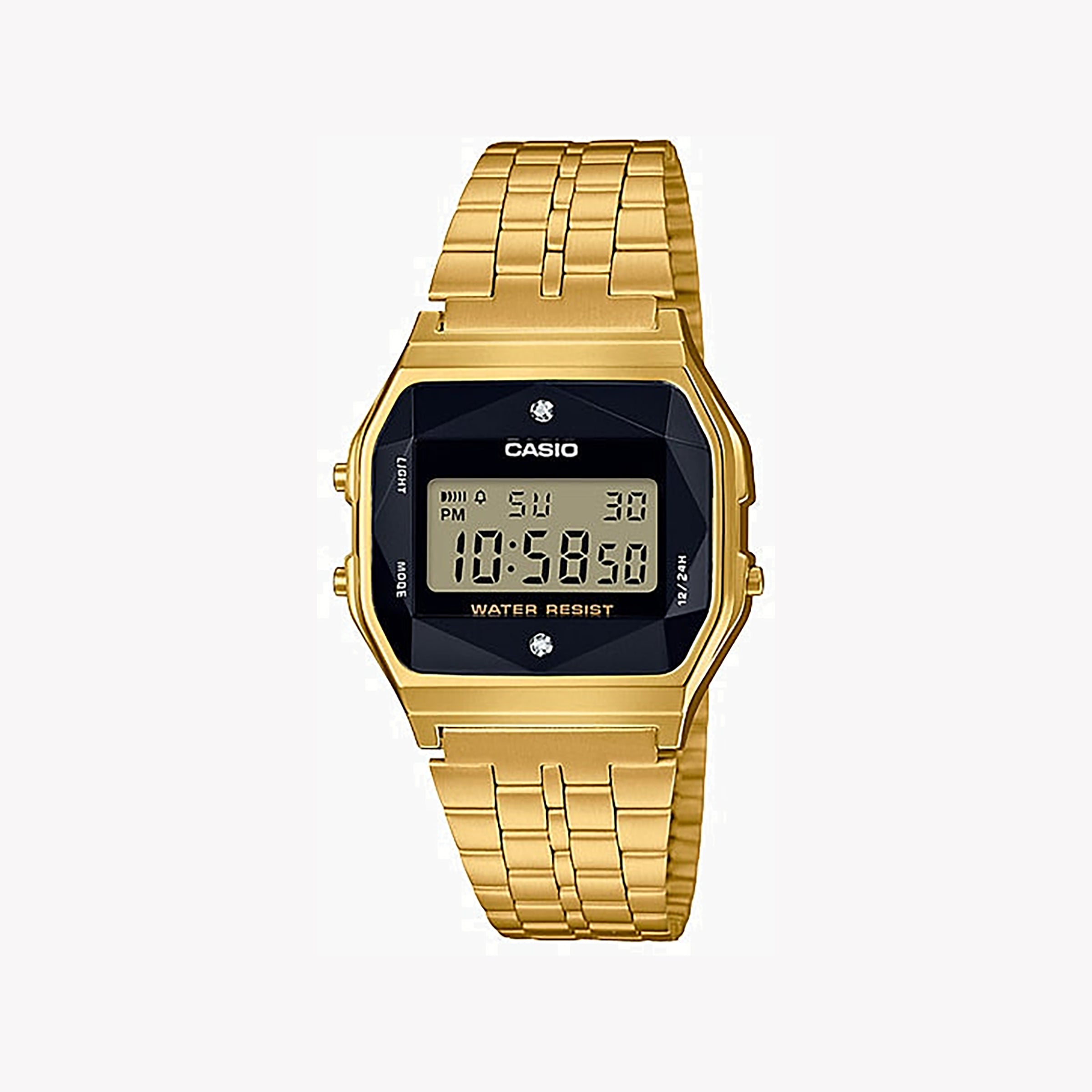 Men's Digital Watches for Retro Charm-CASIO A159WGED-1DF SPORTY ELEGANCE - GOLDEN DIGITAL TIMEPIECE FOR WORK & PLAY