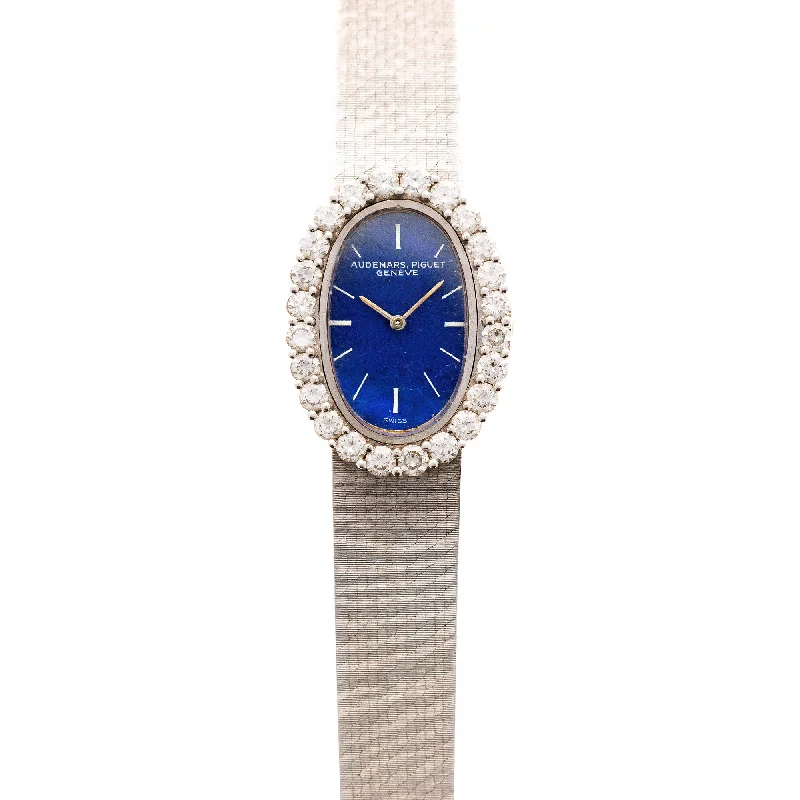 Men's Audemars Piguet Autumn Design Watches-Audemars Piguet White Gold Lapis Lazuli and Diamond Watch