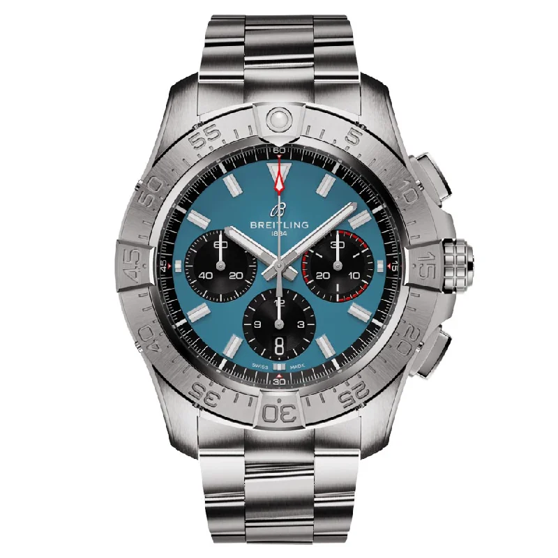 Women's Chronograph Watches for Birthday Gifts-Breitling Avenger B01 Chronograph 44mm Blue Dial Automatic Gents Watch AB0147101C1A1