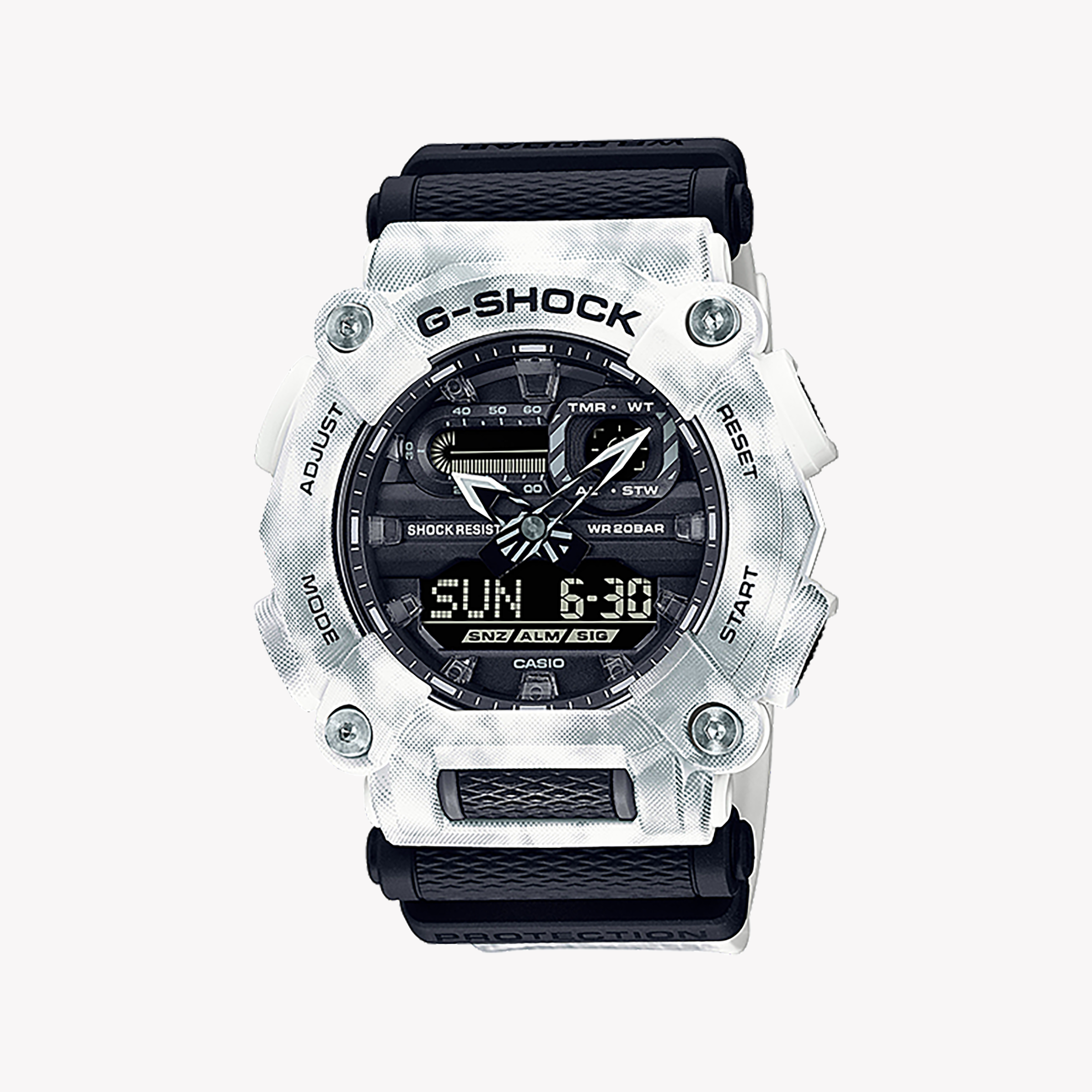 Men's Digital Watches with Heart Rate Monitoring-CASIO G-SHOCK GA-900GC-7ADR - ADVENTURE-READY ELEGANCE Men's Watch with Silver Case & Black Band