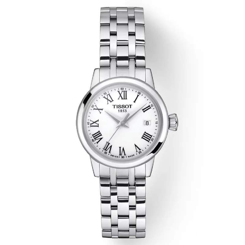 Women's Heritage Watches with Morse Code Feature-Tissot T-Classic White Dial Women 28mm