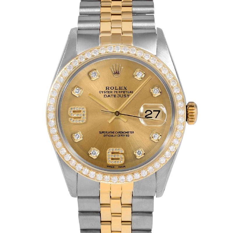men's Rolex watches with exhibition case back -​Rolex Datejust 36mm | 1601-TT-CHM-8DA69-BDS-JBL