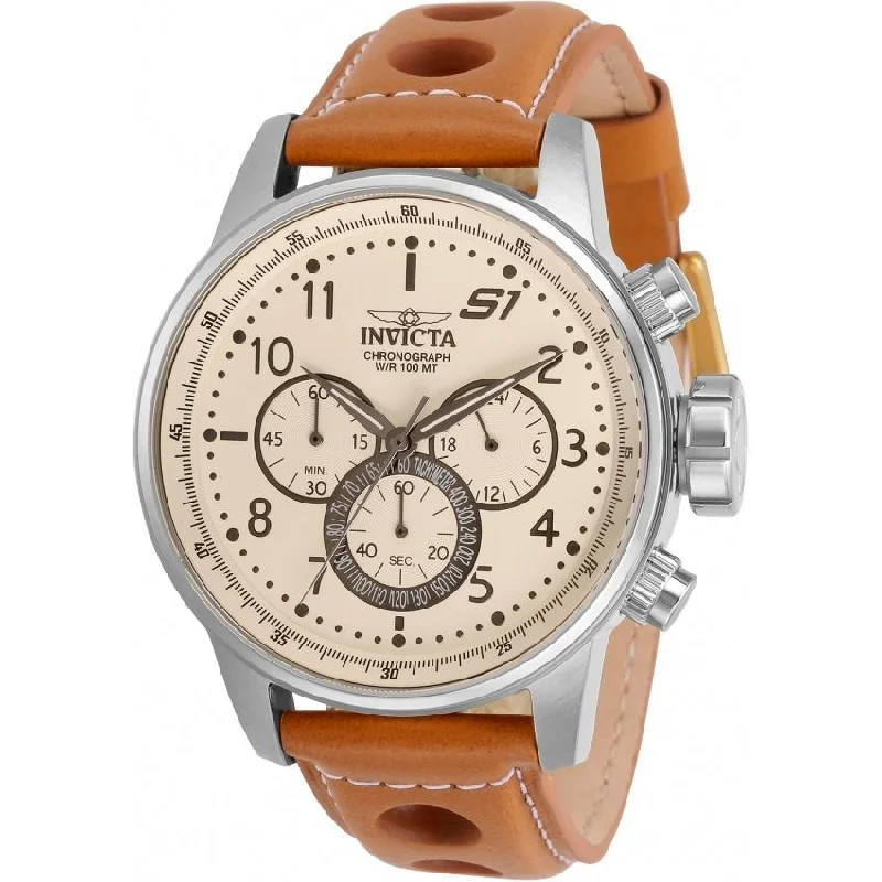 Men's Chronograph Watches with GPS Navigation-Invicta Men's 30914 S1 Rally Brown Leather Watch