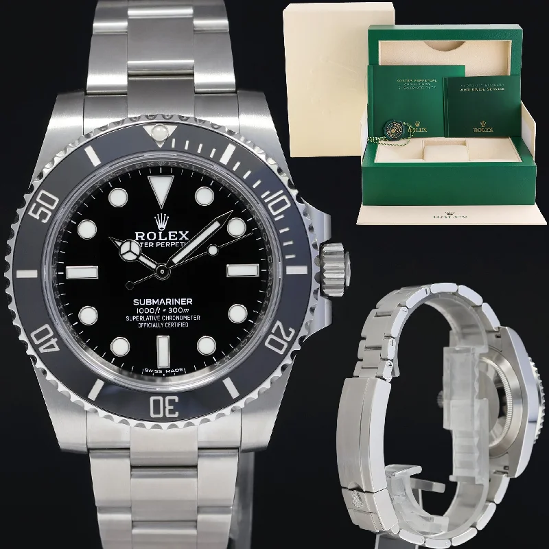 Women's Rolex Gift Watches for Her-2018 MINT Rolex Submariner No-Date 114060 Steel Black Ceramic 40mm Watch Box