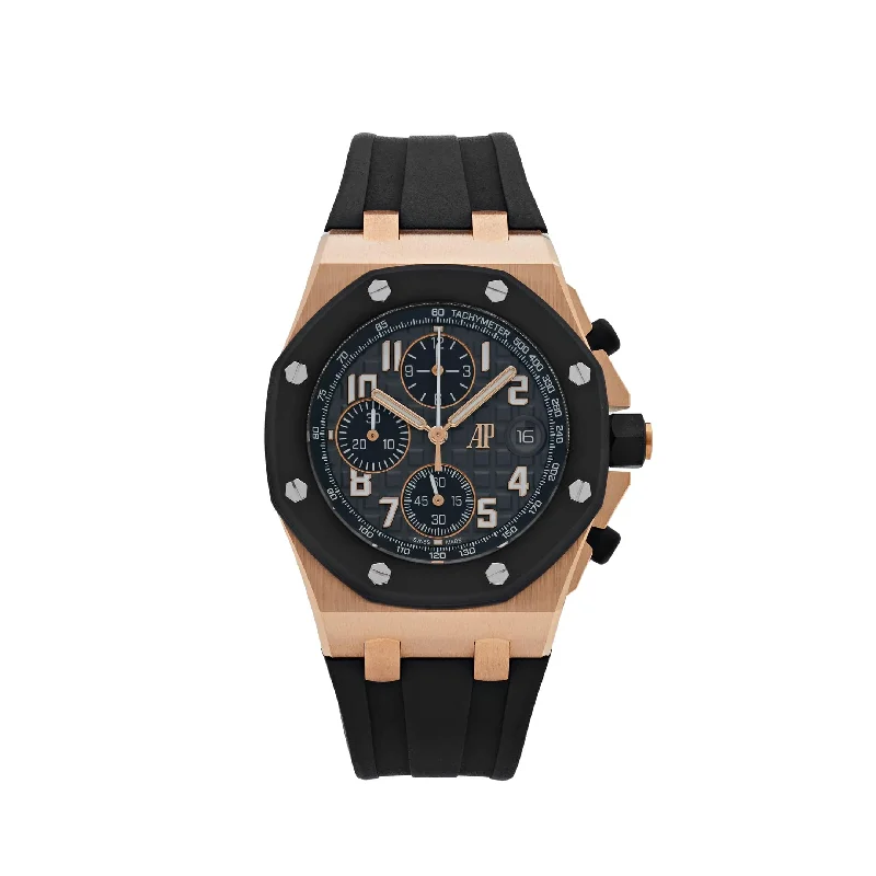 Men's Audemars Piguet Anniversary Design Watches-Audemars Piguet Royal Oak Offshore 26238OK.OO.A002CA.01 Chronograph Rose Gold Black Dial (2022)
