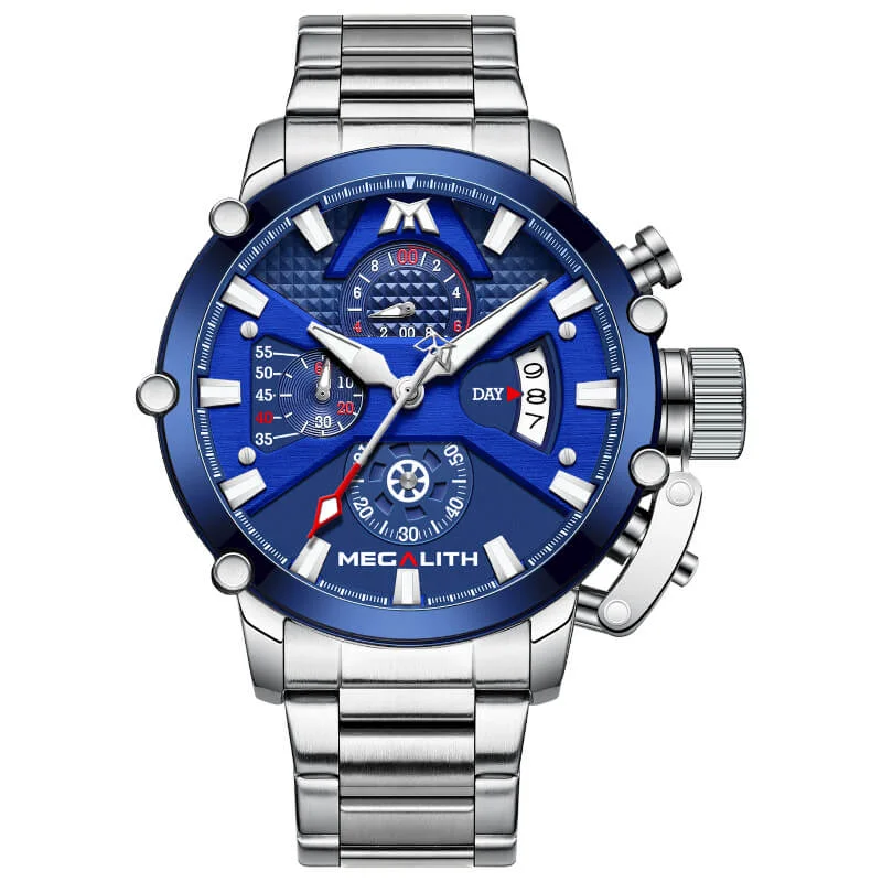Men's Chronograph Watches for Orienteering-8219M | Quartz Men Watch | Stainless Steel Band