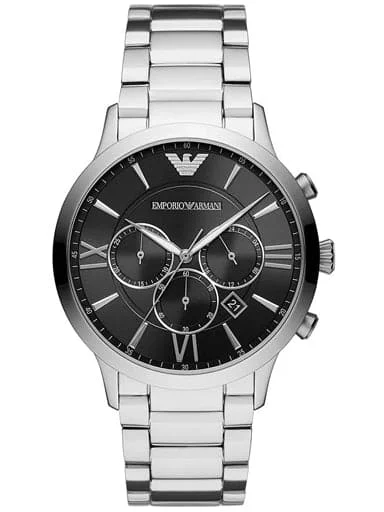 Men's Chronograph Watches with Compass Calibration-Emporio Armani Giovanni Analog Black Dial Men'S Watch