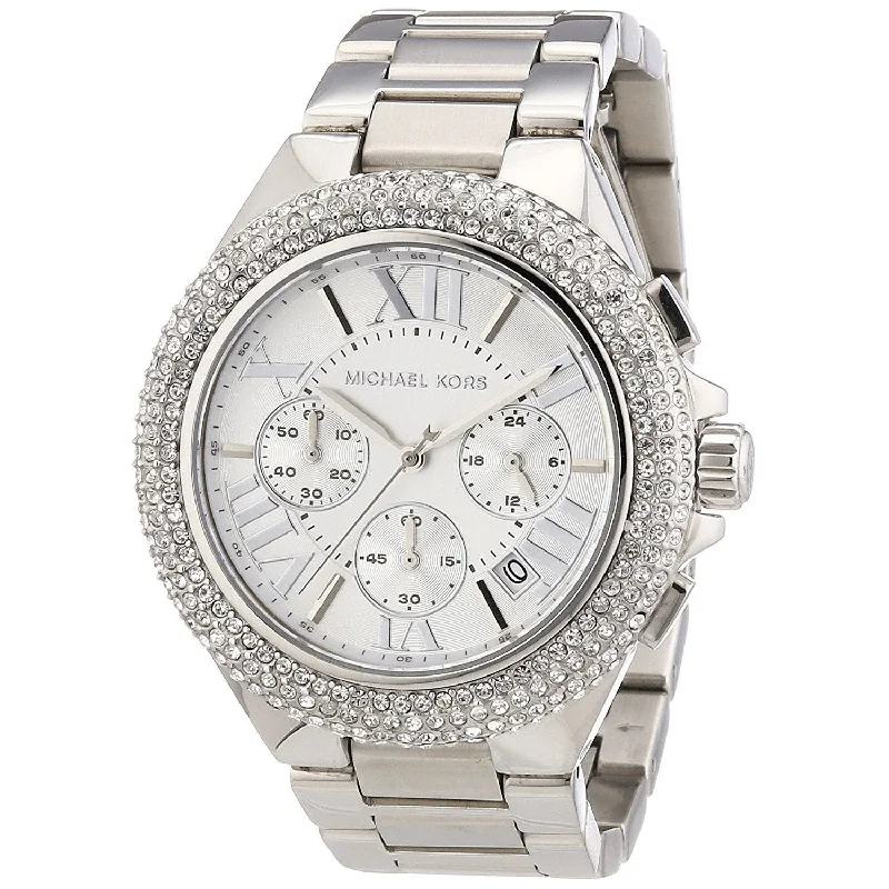 Women's Chronograph Watches for Adventure Seekers-Michael Kors Women's MK5634 Cammille Chronograph Crystal Stainless Steel Watch