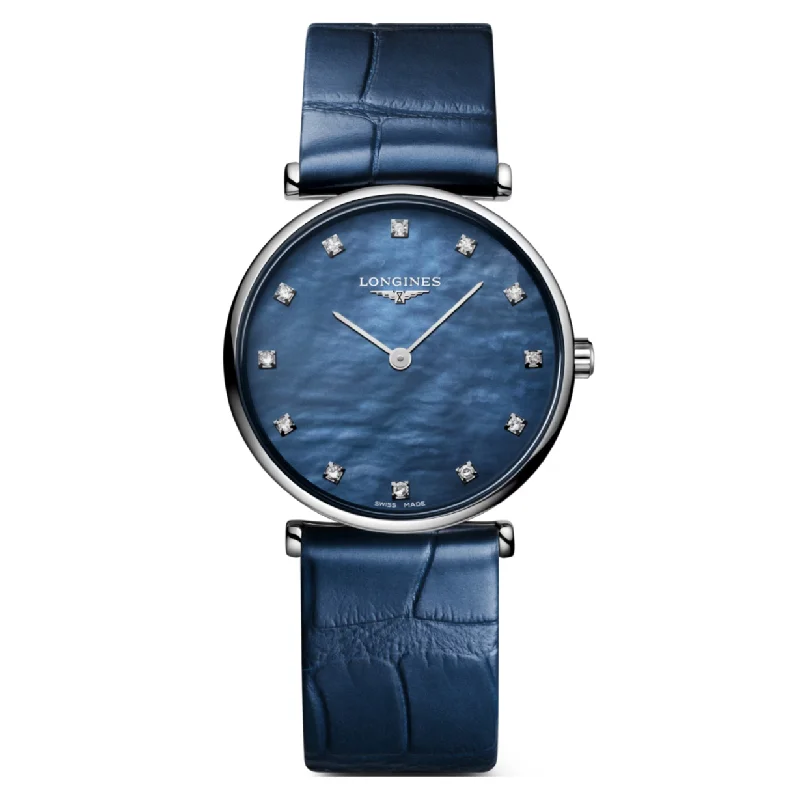 Women's Pilot Watches with Barometer Calibration-Longines La Grande Classique De Blue mother-of-pearl Dial Women 29mm