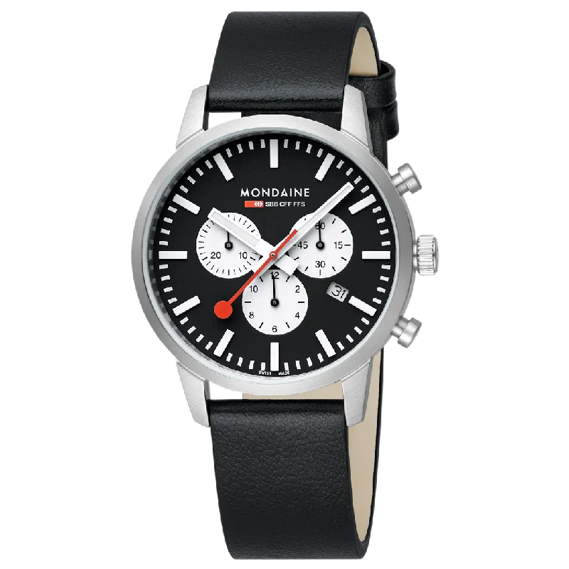 Men's Chronograph Watches with Laser Engraving-MSD.41420.LBV Mondaine Official Swiss Railways Neo Chronograph Super-LumiNova® 41mm Watch