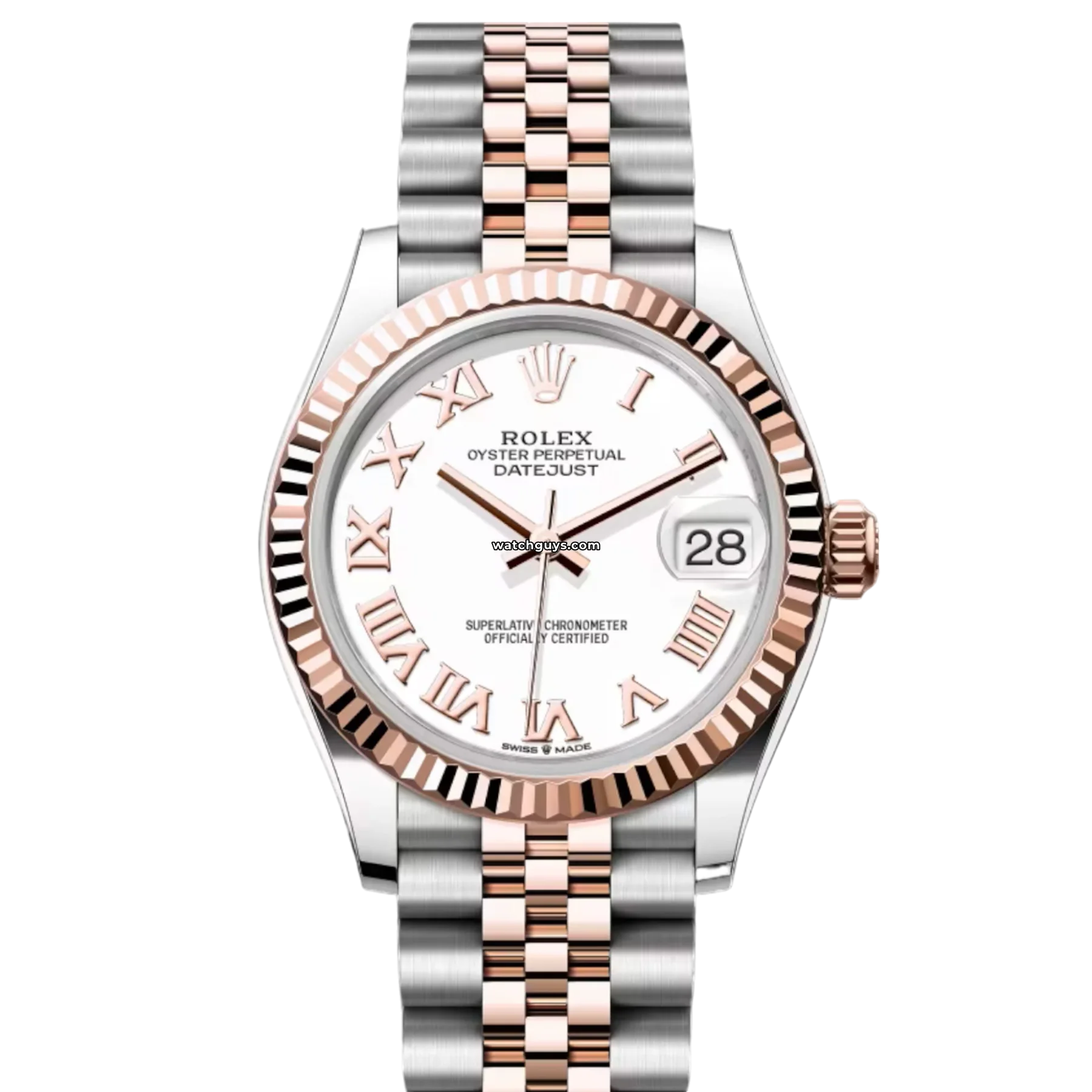 Women's Rolex Seasonal Watches-Rolex Datejust 278271 White Roman