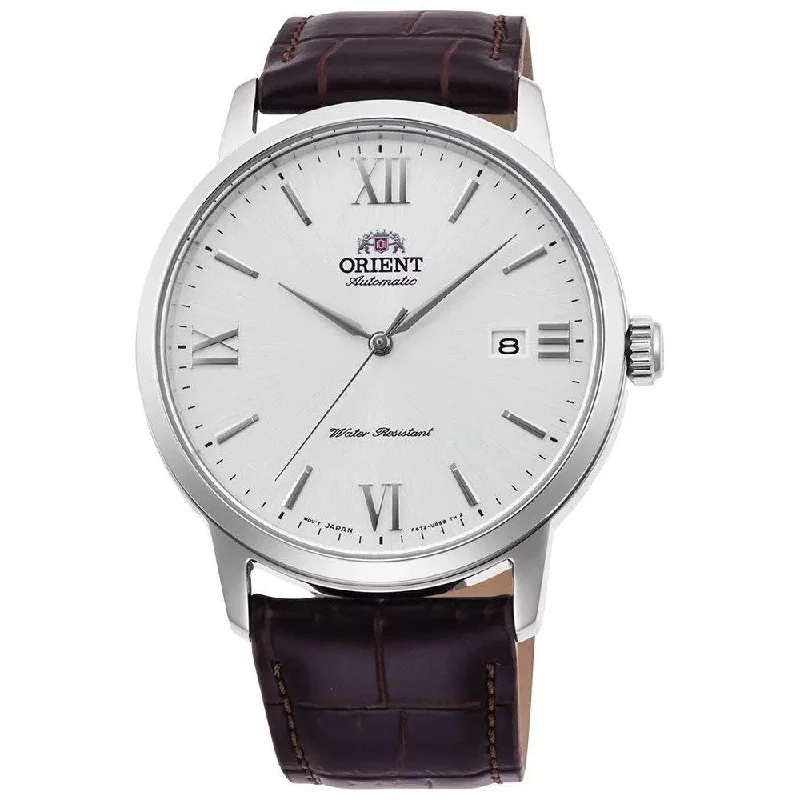 Men's Chronograph Watches for UV Protection-Orient Men's RA-AC0F12S10B Brown Leather Watch