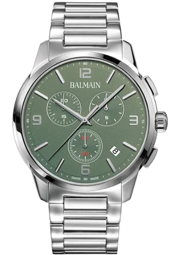 Men's Chronograph Watches with Classic Design-Balmain Madrigal Chrono Gent Green Dial Watch