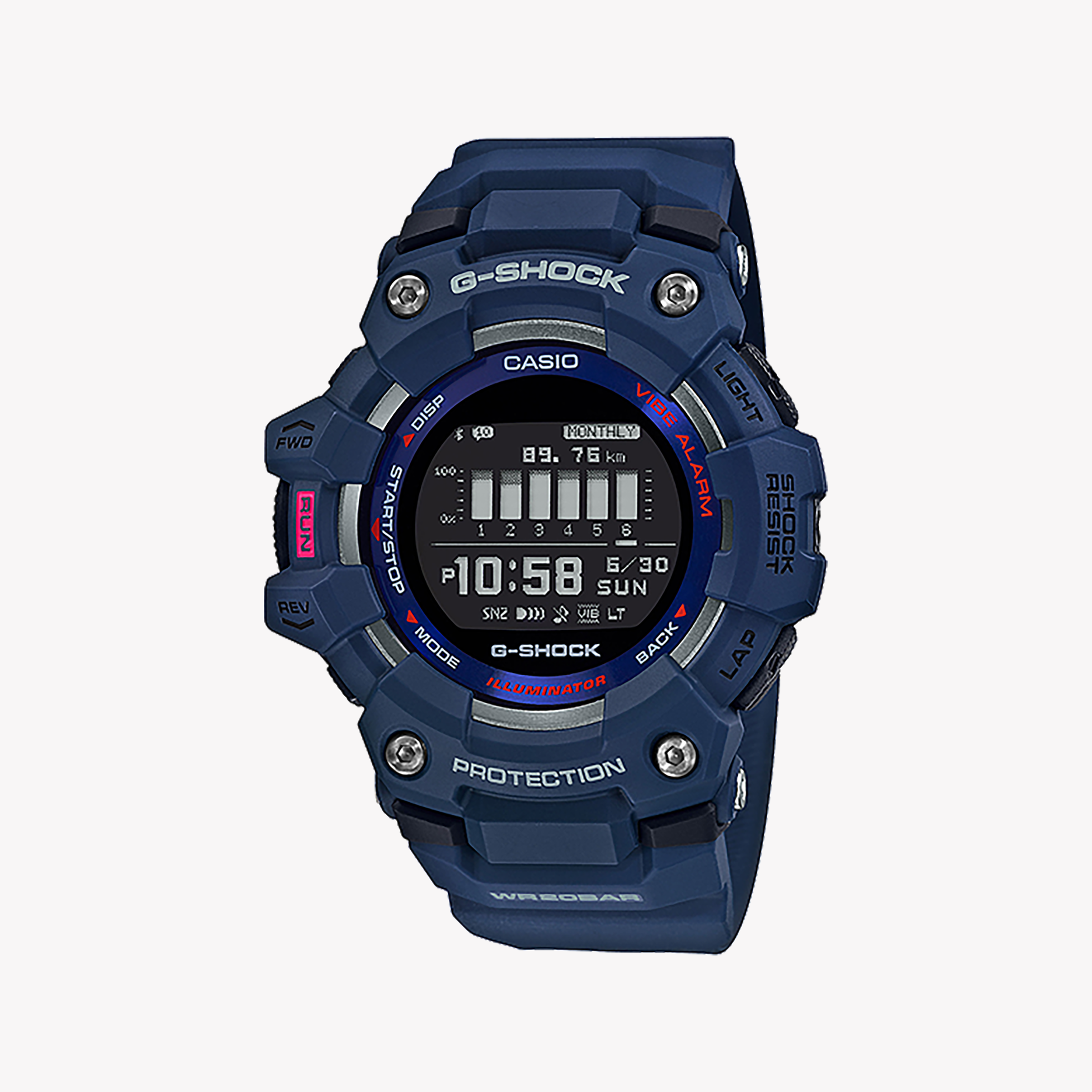 Men's Digital Watches for Emergency Signaling-G-SHOCK Men's Blue Resin Watch, Digital | GBD-100-2DR