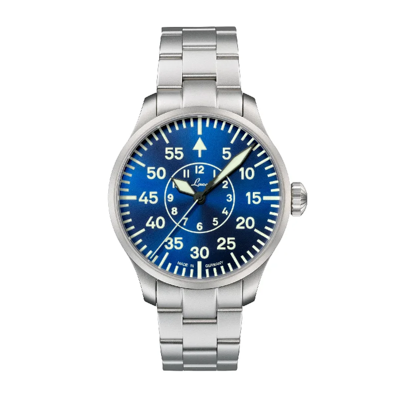 Men's Military Watches with Emergency Signal-Pilot Basic Aachen Blaue Stunde 42 MB 862101.MB