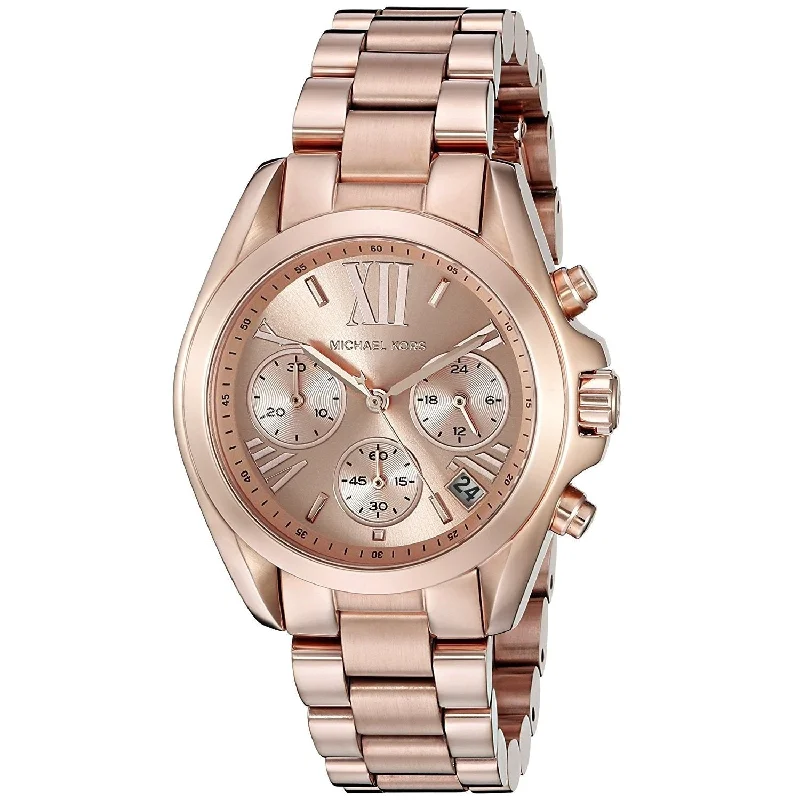 Women's Chronograph Watches for Special Occasions-Michael Kors Women's MK5799 Bradshaw Chronograph Rose-Tone Stainless Steel Watch