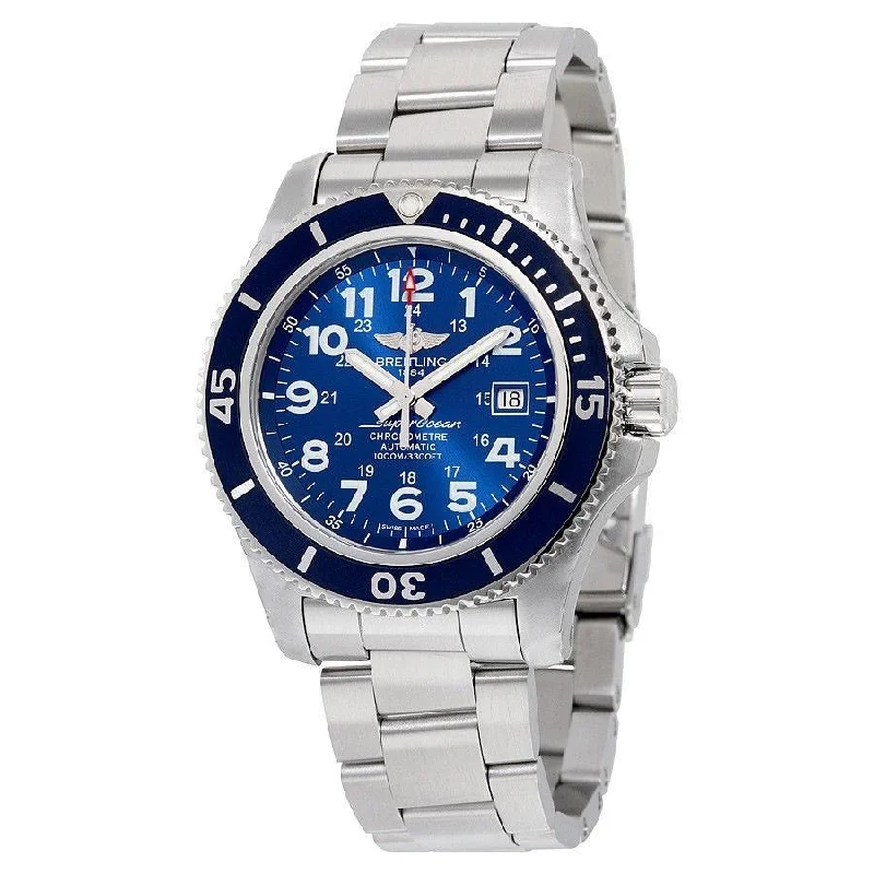 Men's Chronograph Watches for Weather Monitoring-Breitling Men's A17392D8-C910-162A Superocean II 44 Automatic Stainless Steel Watch