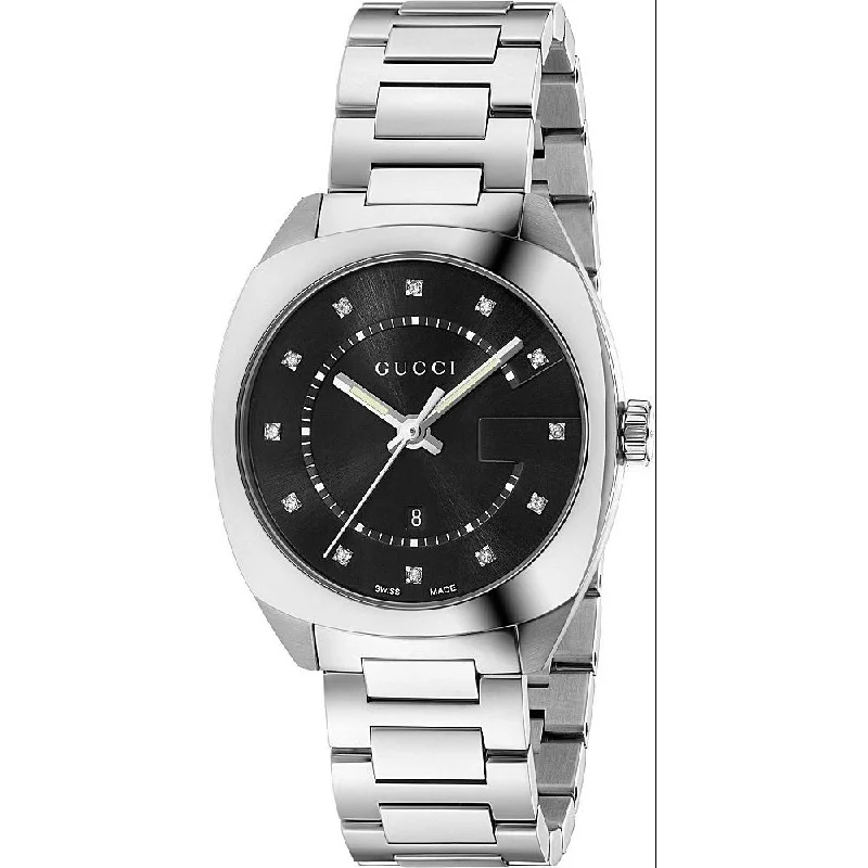 Women's Chronograph Watches for UV Protection-Gucci Women's YA142404 GG2570 Diamond Stainless Steel Watch