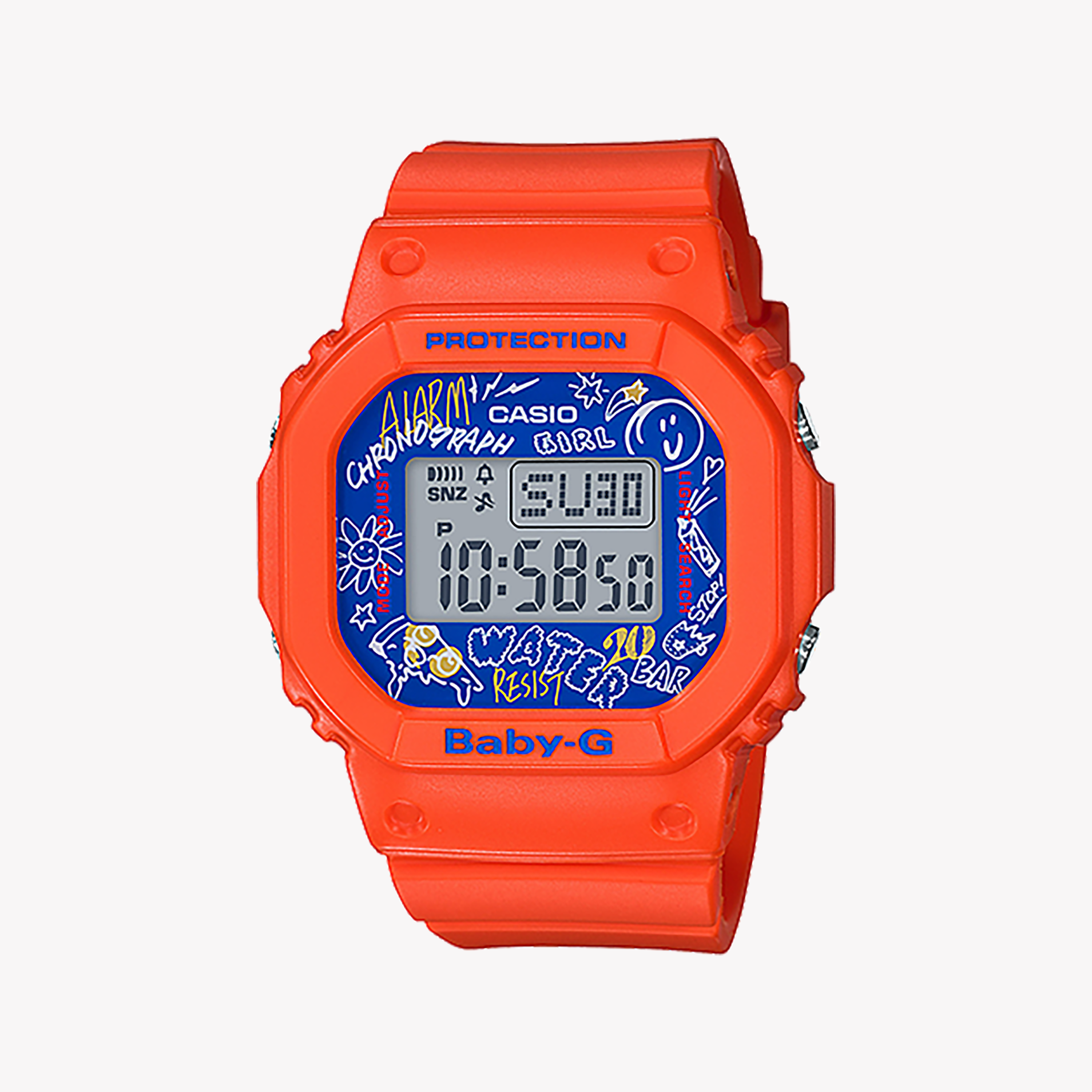 Men's Digital Watches for Outdoor Activities-BABY-G BGD-560SK-4DR - VIBRANT ORANGE SPORTY ADVENTURE WATCH for Women