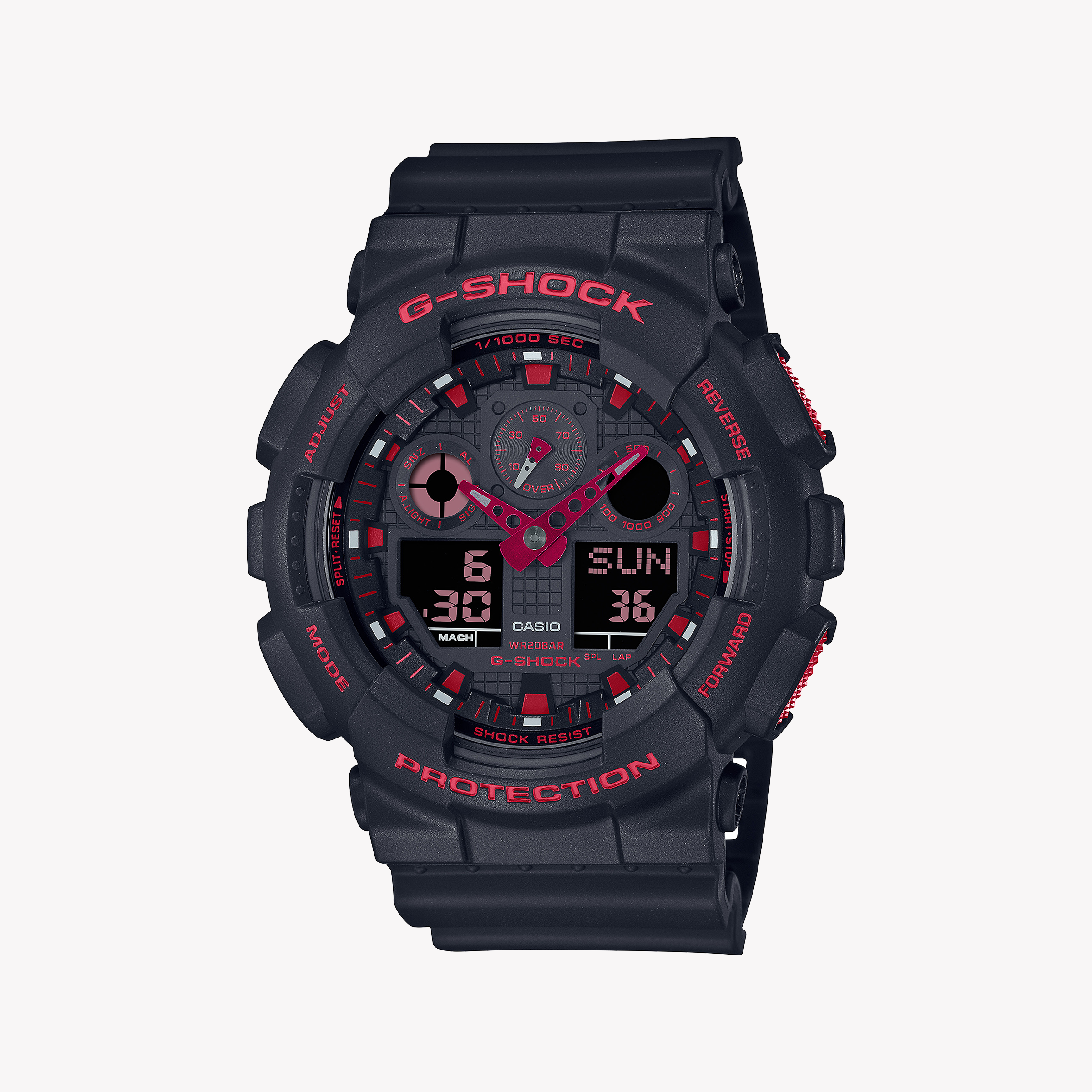 Men's Digital Watches for Collectors-G-SHOCK Men's Black Resin Watch, Digital Display | GA-100BNR-1ADR