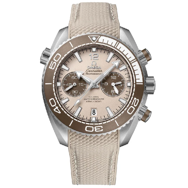 Women's Chronograph Watches with Hygrometer Feature-OMEGA Seamaster Planet Ocean 600M 45.5mm Linen Dial Automatic Chronograph Gents Watch 21532465109001