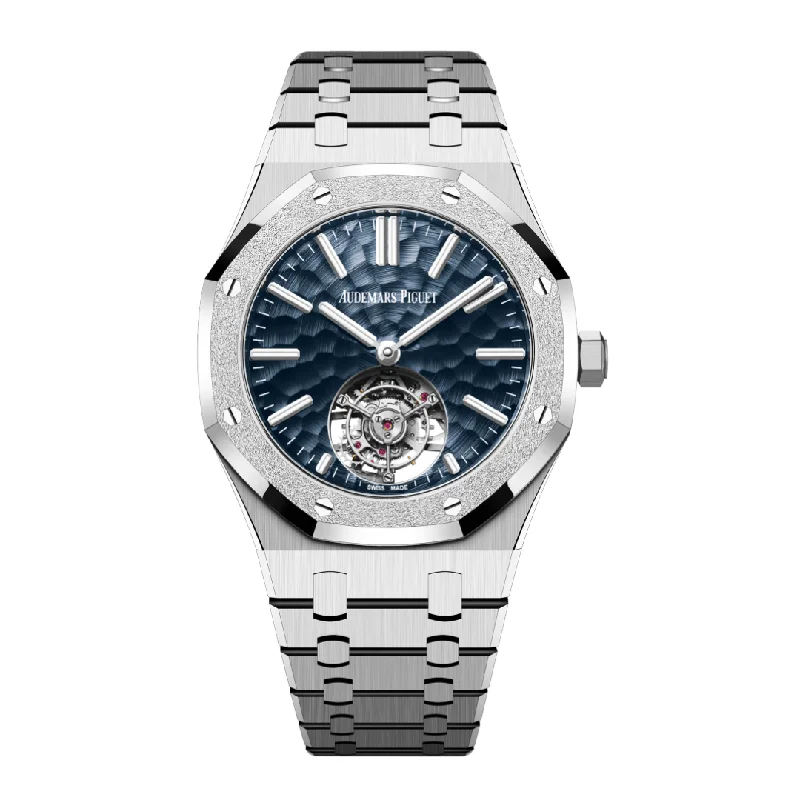 Men's Audemars Piguet Christmas Gift Watches-Audemars Piguet Royal Oak Selfwinding Tourbillon White Gold Blue Dial 26730BC.GG.1320BC.01
