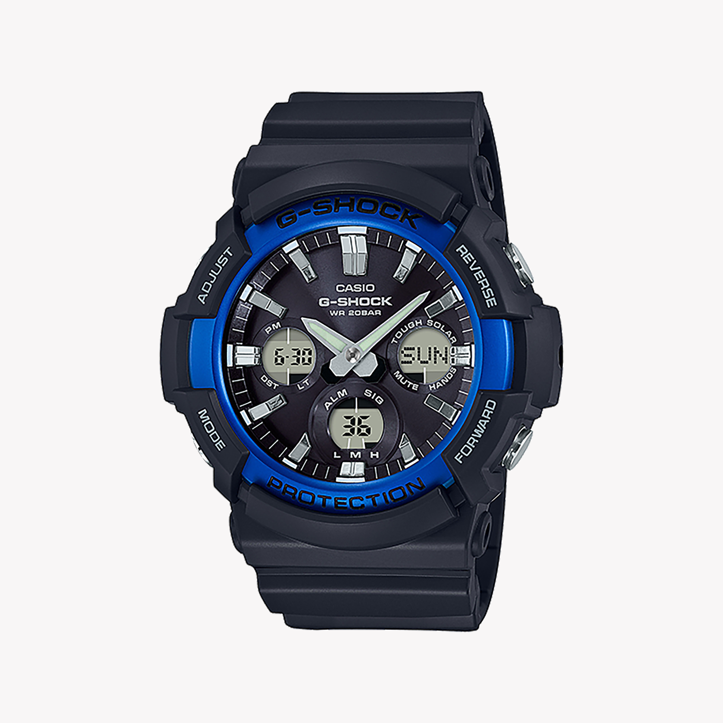 Men's Digital Watches with Dual Time Zones-GAS-100B-1A2 G-SHOCK BOLD ADVENTURE - MEN'S RUGGED TIMEPIECE WITH SOLAR POWER AND 200M WATER RESISTANCE