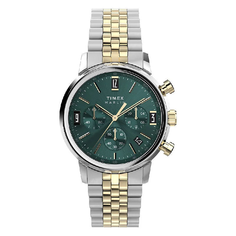 Men's Chronograph Watches with Personalized Engraving-Marlin Quartz  40mm Stainless Steel Band