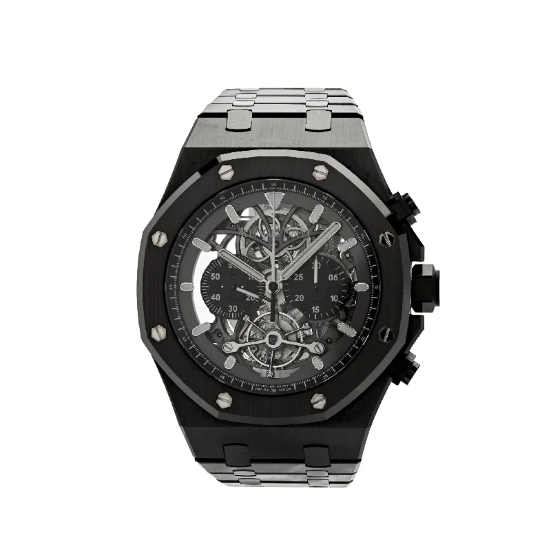 Men's Audemars Piguet Spring Style Watches-Audemars Piguet Royal Oak Tourbillon Chronograph Black Ceramic 26343CE.OO.1247CE.01