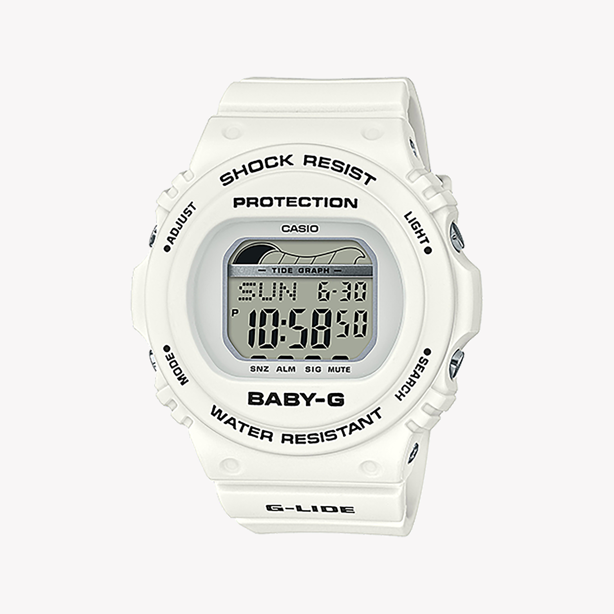 Men's Digital Watches with Limited Edition-CASIO BABY-G BLX-570-7DR ADVENTURE TIME - STYLISH WHITE RESIN WOMEN'S WATCH