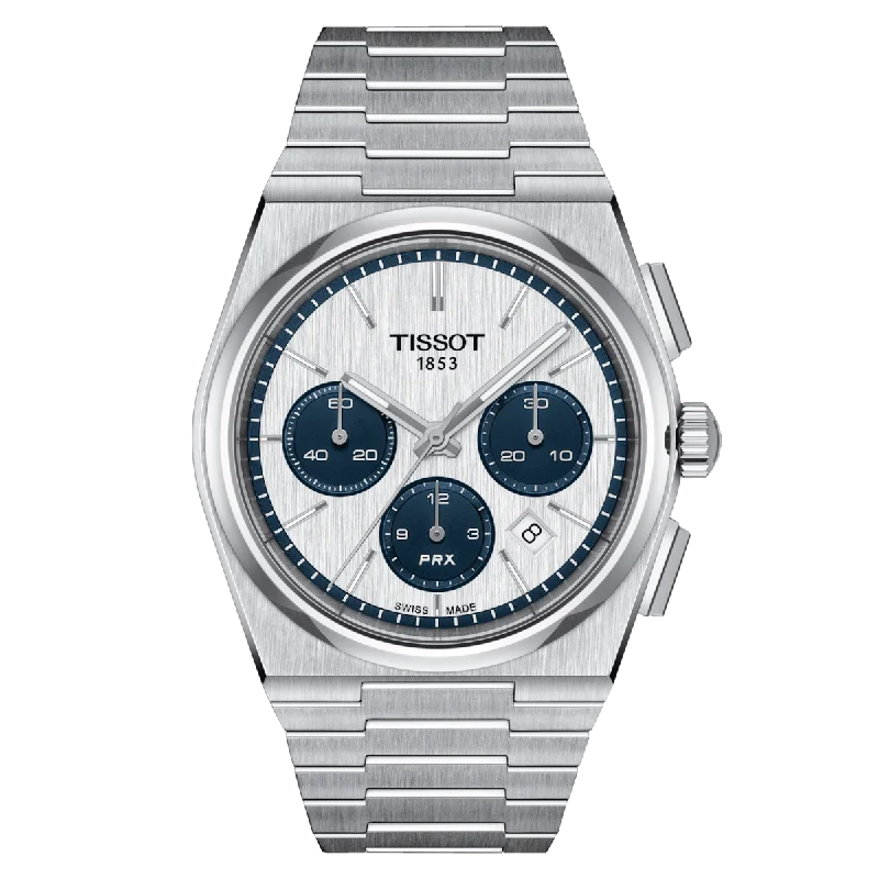 Women's Heritage Watches with Radio Frequency-Tissot T-Classic PRX White Dial Men 42mm T1374271101101