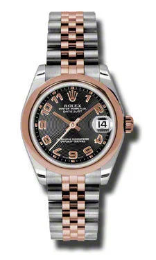 men's Rolex watches with stainless steel bands -​Rolex - Datejust 31mm - Steel and Pink Gold - Domed Bezel