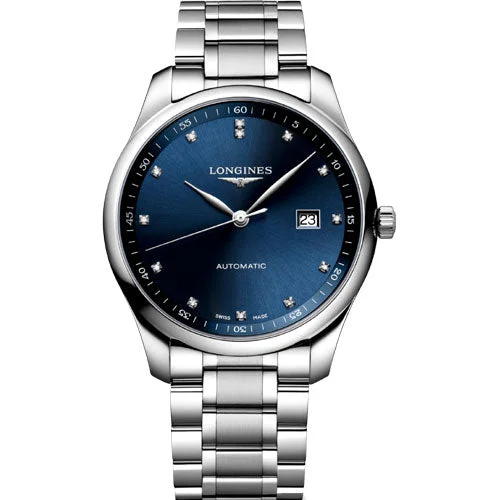 Women's Pilot Watches with French Made Elegance-Longines Master Collection Sunray Blue Dial Men 42mm