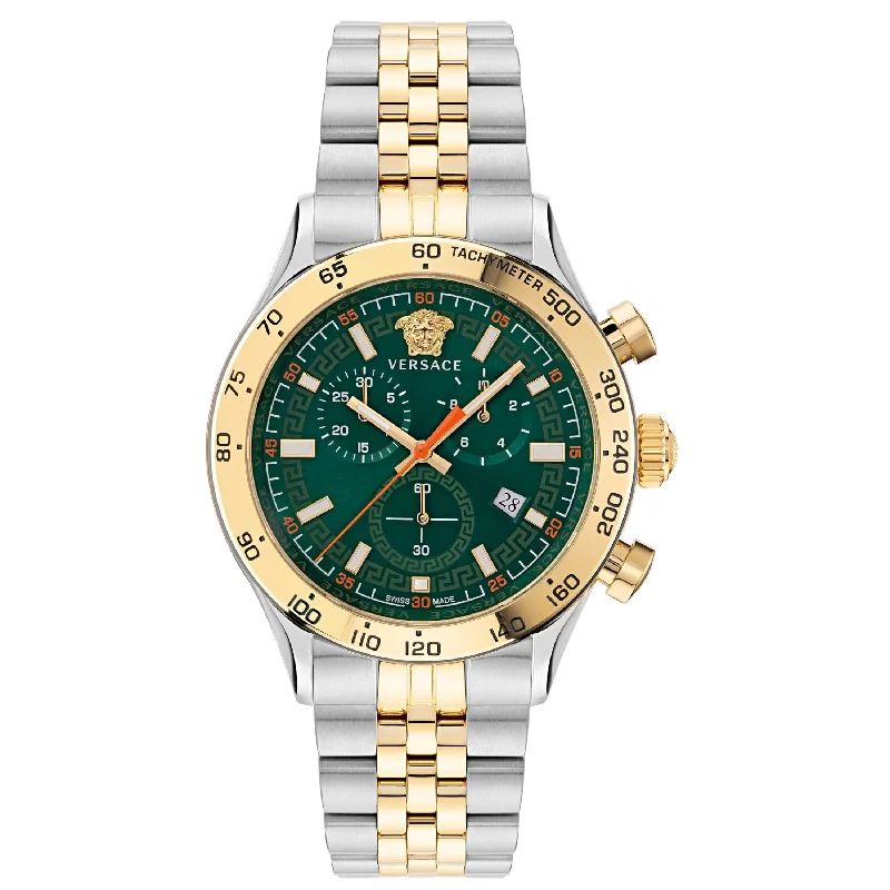 Men's Night Out Dress Watches for Date Nights-Versace Hellenyium Men's Two-Tone Watch VE2U00522