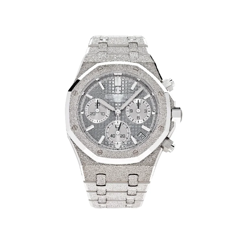 Men's Audemars Piguet New Year's Eve Style Watches-Audemars Piguet Royal Oak 26239BC.GG.1224BC.01 Chronograph Frosted White Gold Limited Edition