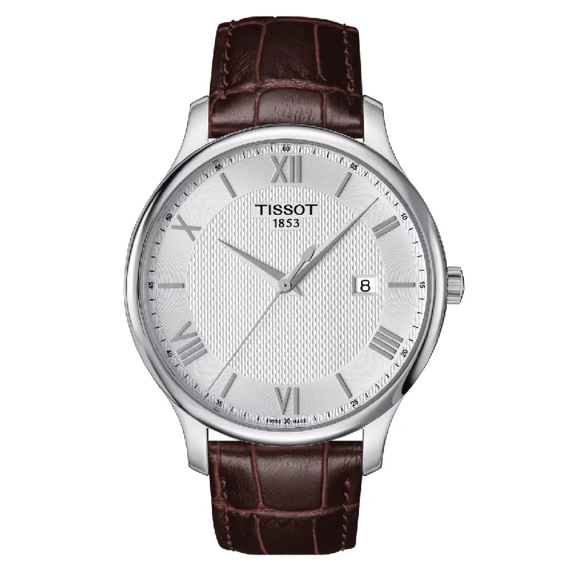 Women's Heritage Watches with Countdown Timer-Tissot T-Classic Silver Dial Men 42mm