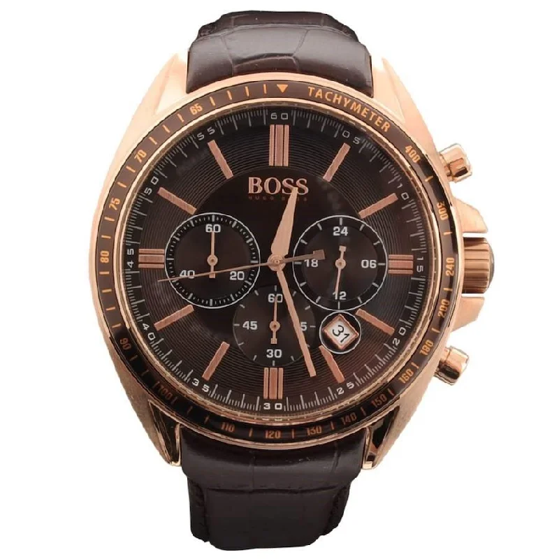 Men's Chronograph Watches with Special Edition-Hugo Boss Men's 1513093 Driver Chronograph Brown Leather Watch