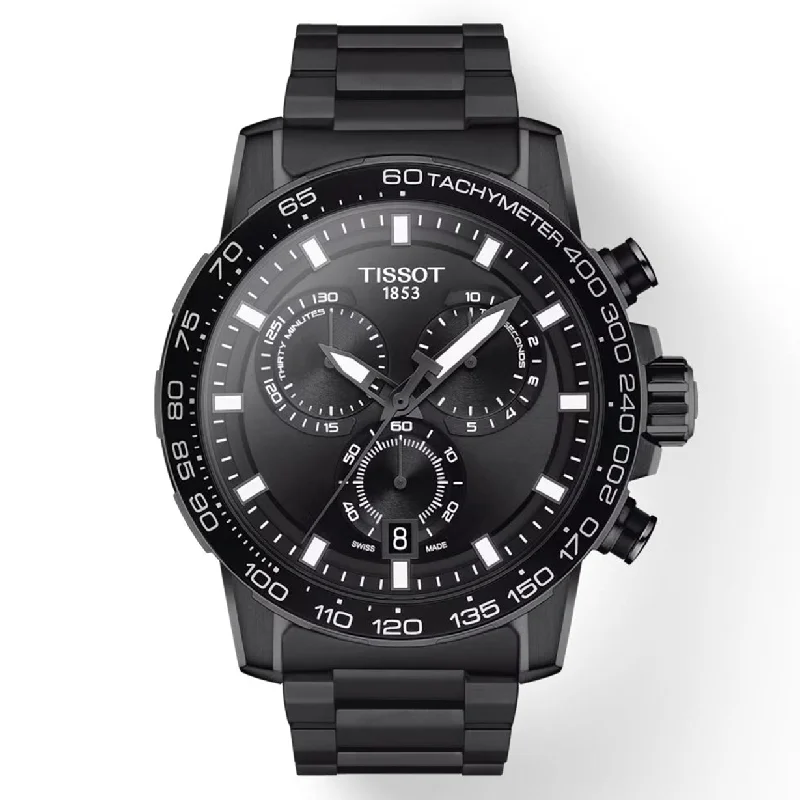 Women's Heritage Watches for Fitness Tracking-Tissot T-Sport Black Dial Men 45.5mm