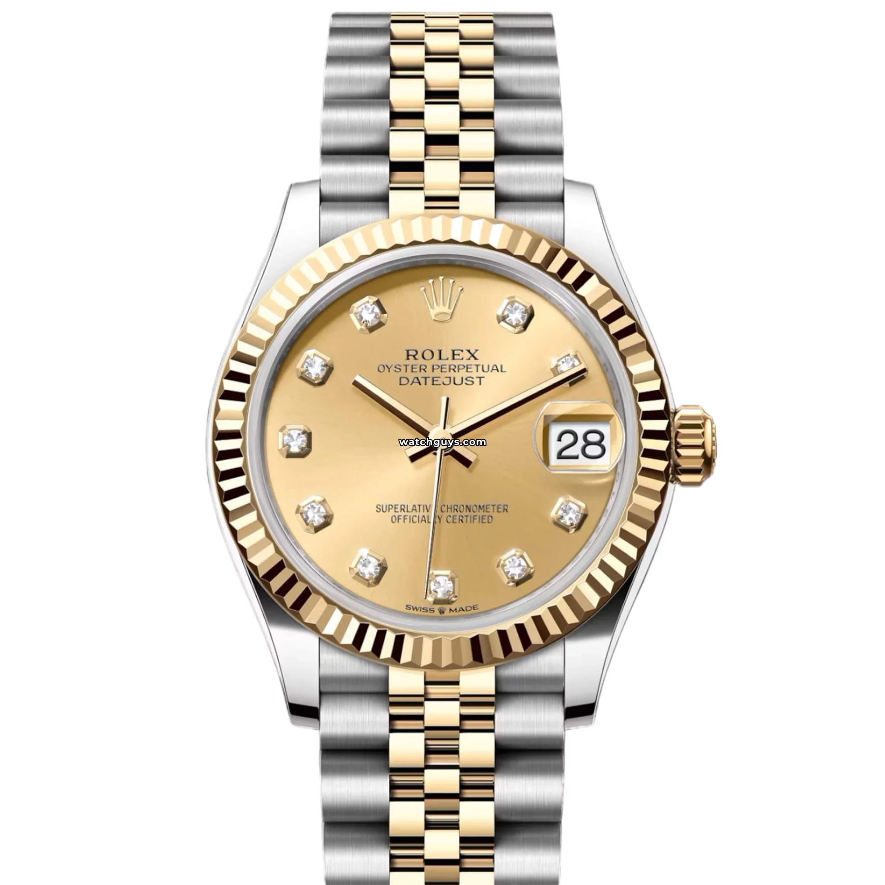 Women's Rolex Solar Powered Design Watches-Rolex Datejust 278273 Champagne Diamond