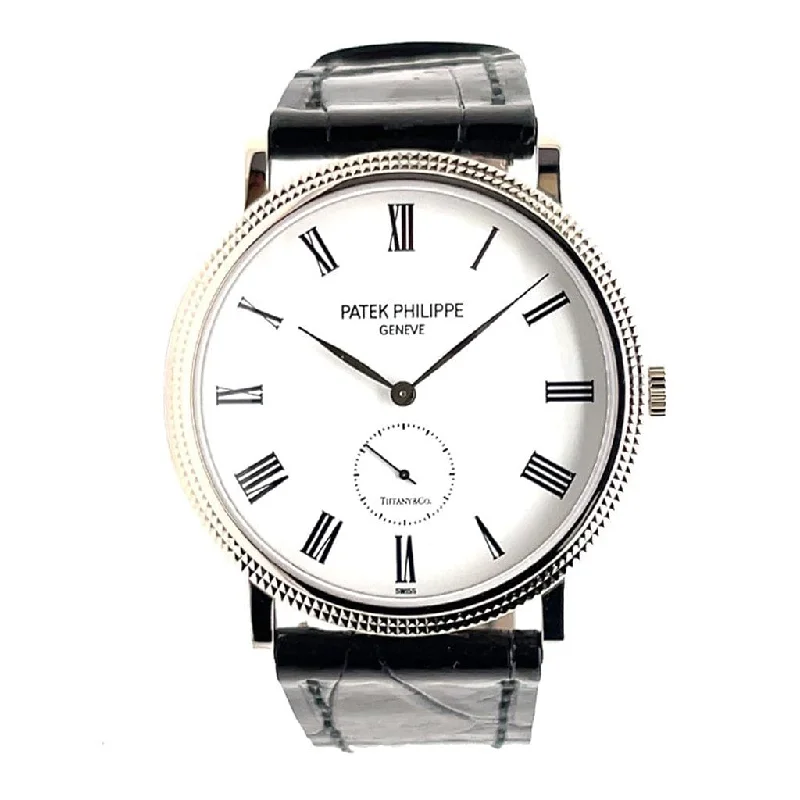 Men's Patek Philippe Watches with Heart Rate Monitoring-PATEK PHILIPPE CALATRAVA (TIFFANY SIGNED) 5119G- PRE-OWNED