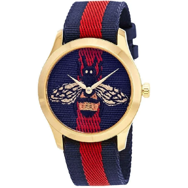 Women's Chronograph Watches with Limited Edition-Gucci Women's YA1264061 G-Timeless Two-Tone Nylon Watch