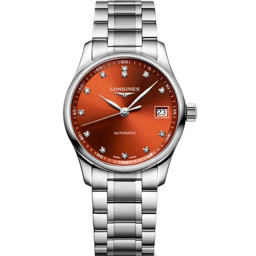 Women's Flieger Watches for Navigation-Longines Master Collection Orange Dial Women 34mm