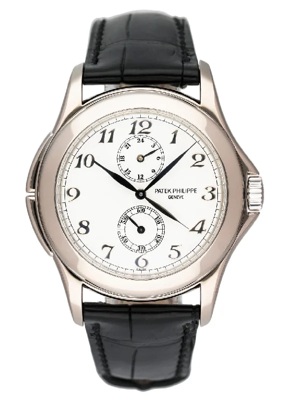 Men's Patek Philippe Watches for Special Occasions-Patek Philippe Calatrava Travel Time 5134G Mens Watch Box Papers