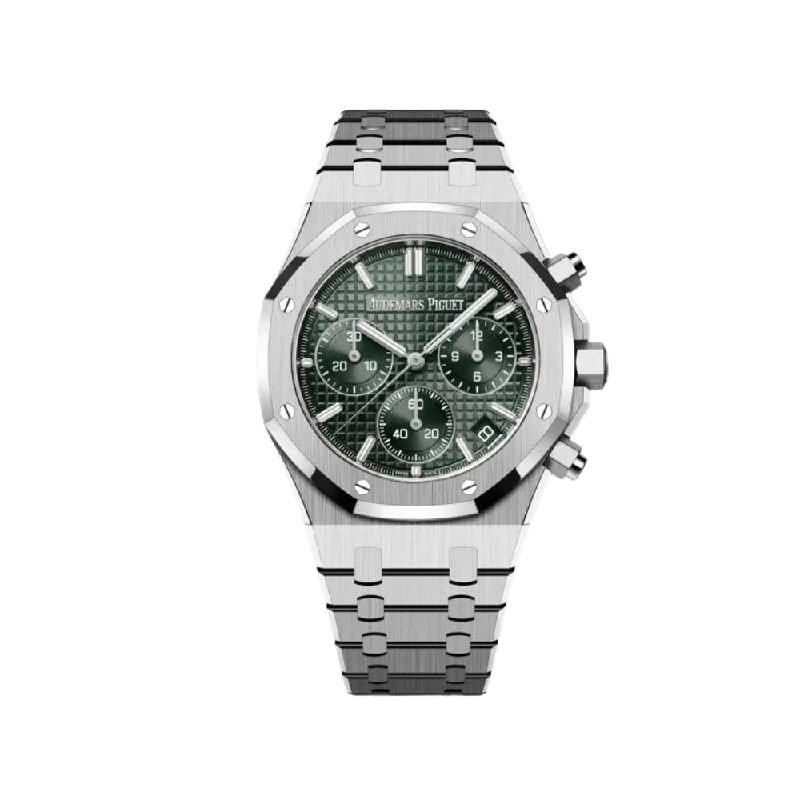 Men's Audemars Piguet Holiday Season Style Watches-Audemars Piguet Royal Oak 26240ST.OO.1320ST.04 Selfwinding Chronograph '50th Anniversary' Stainless Steel Khaki Green Dial