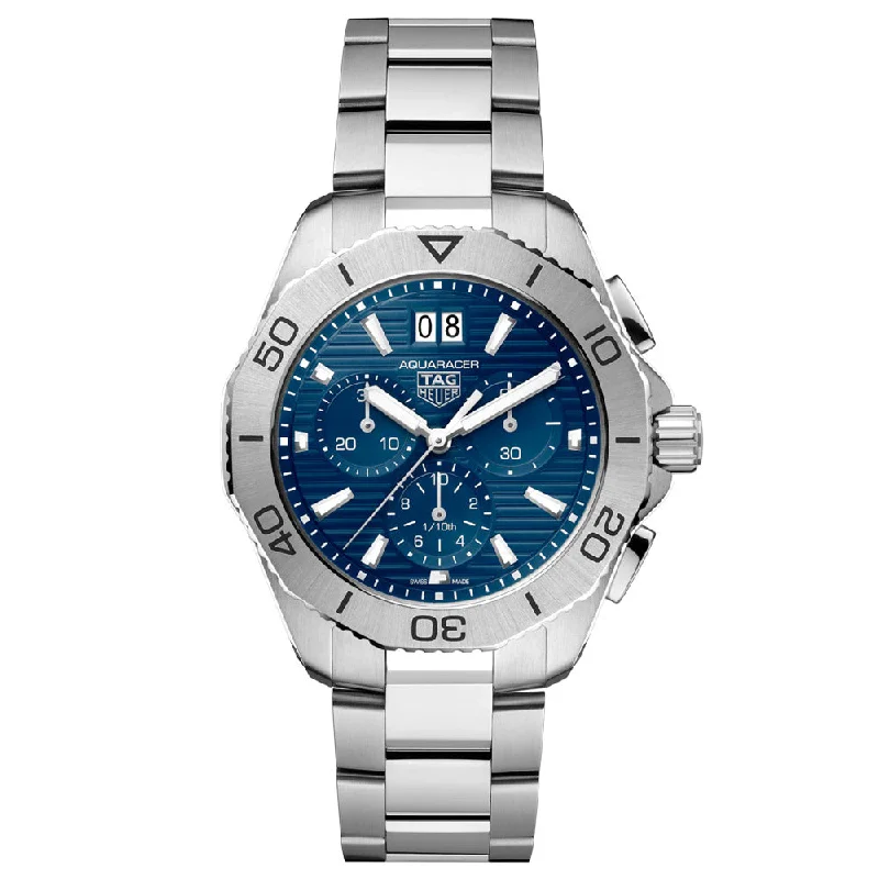 Women's Chronograph Watches for Adventure Seekers-TAG Heuer Aquaracer Professional 200 40mm Blue Dial Chronograph Quartz Gents Watch CBP1113.BA0627